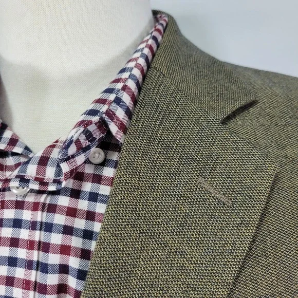 VTG JOS A‎ BANK Men's Sport Coat Blazer Two Button Brown Barley Corn Wool 38R